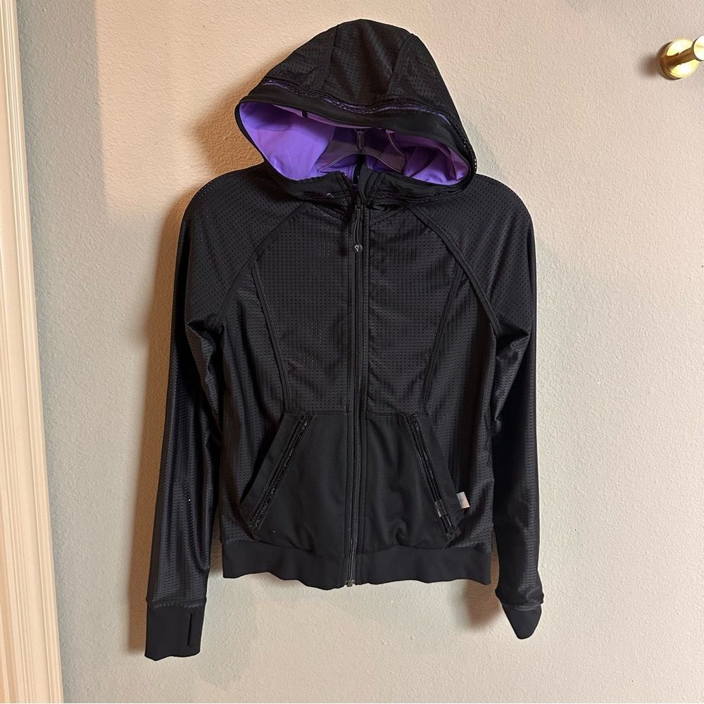 Ivivva | 12 girls black and purple reversible casual light weight jacket